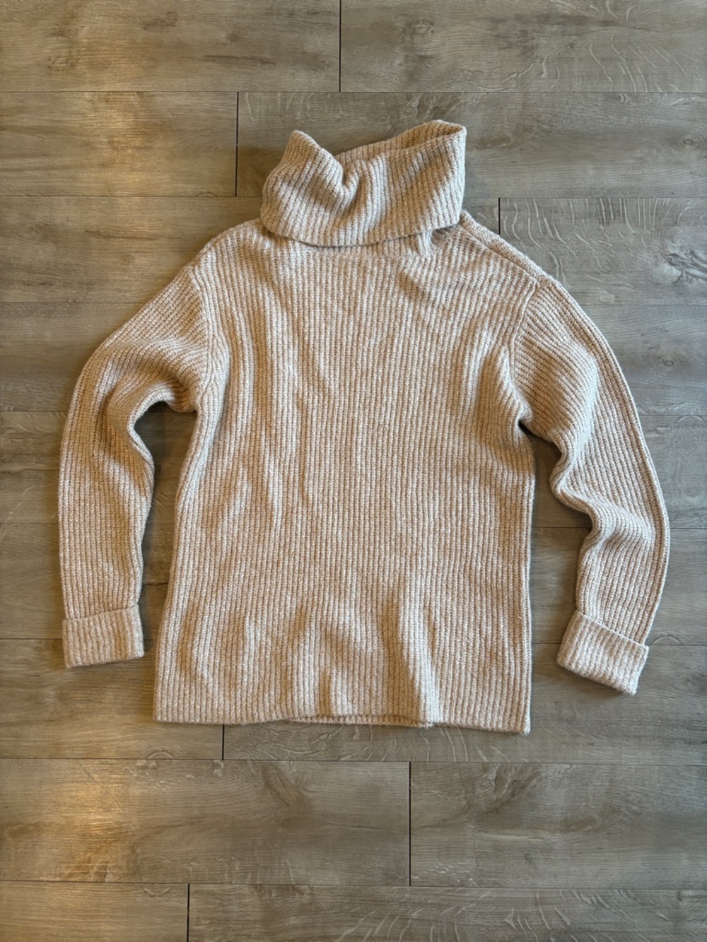 NWT Joe Fresh Cream Ribbed Turtleneck Sweater Size Medium